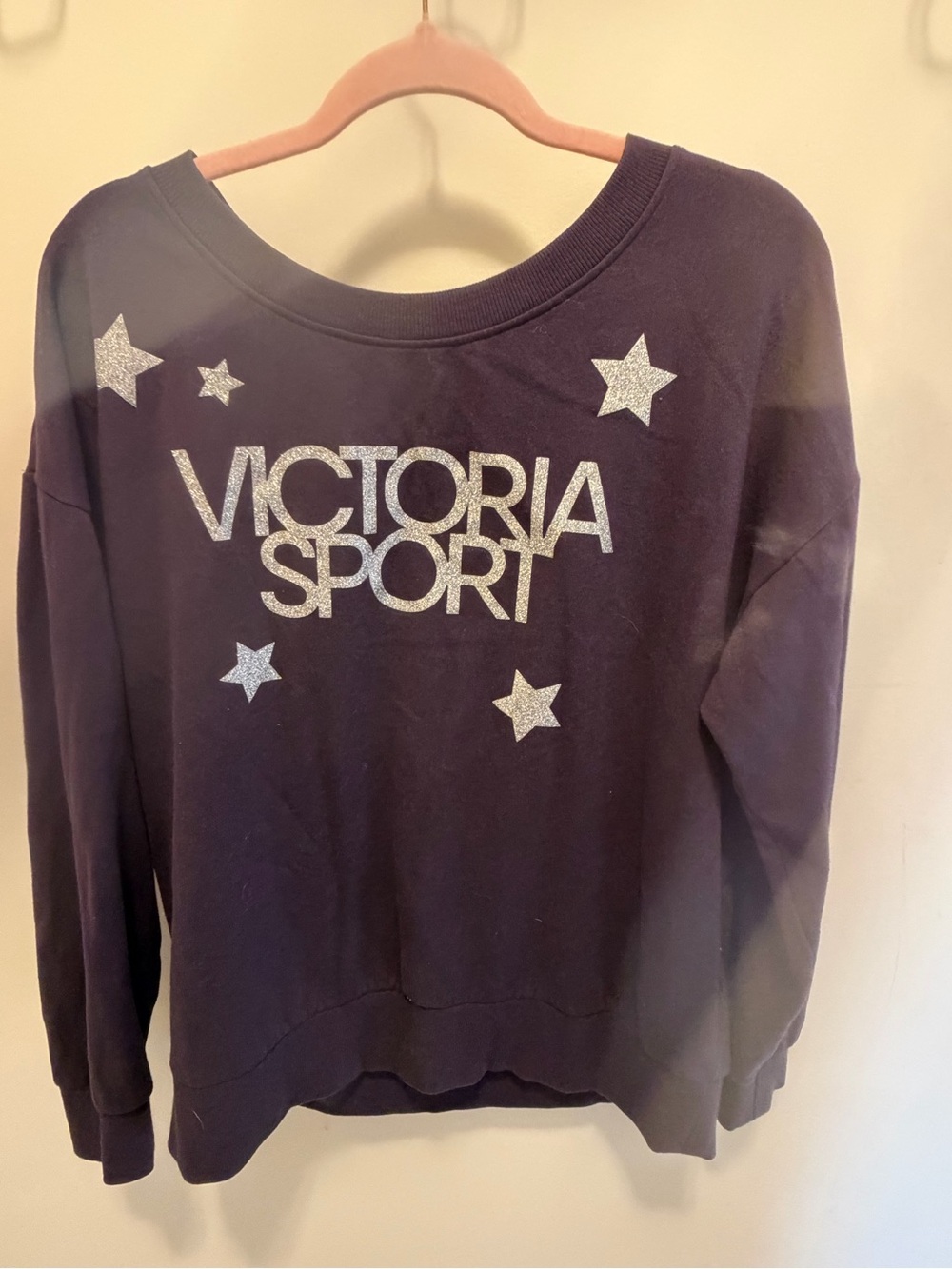 Victoria's Secret Sport Purple Glitter Logo Sweatshirt